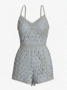 Endless Rose Women's Blue and White Playsuit-romper